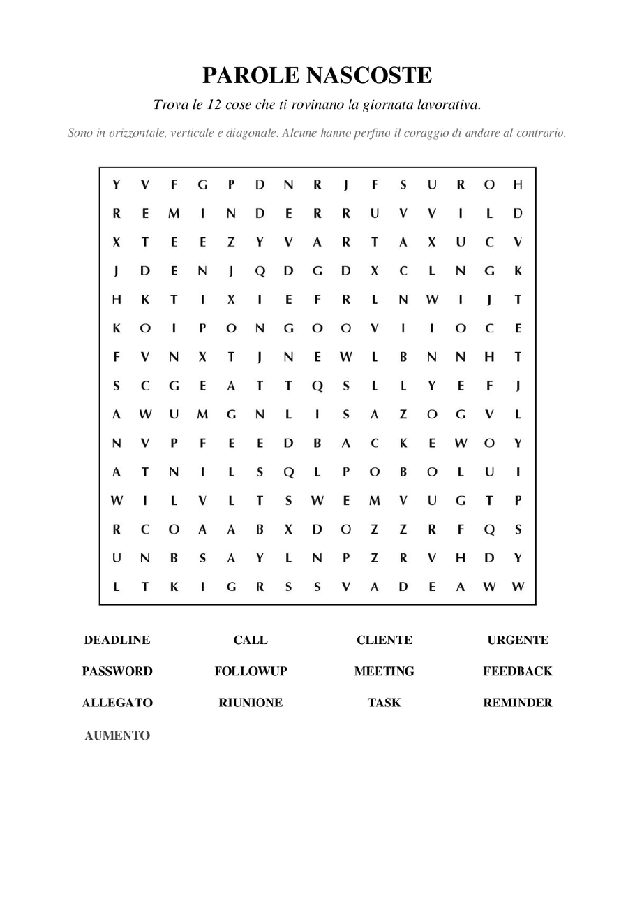 Anteprima del gioco Parole nascoste