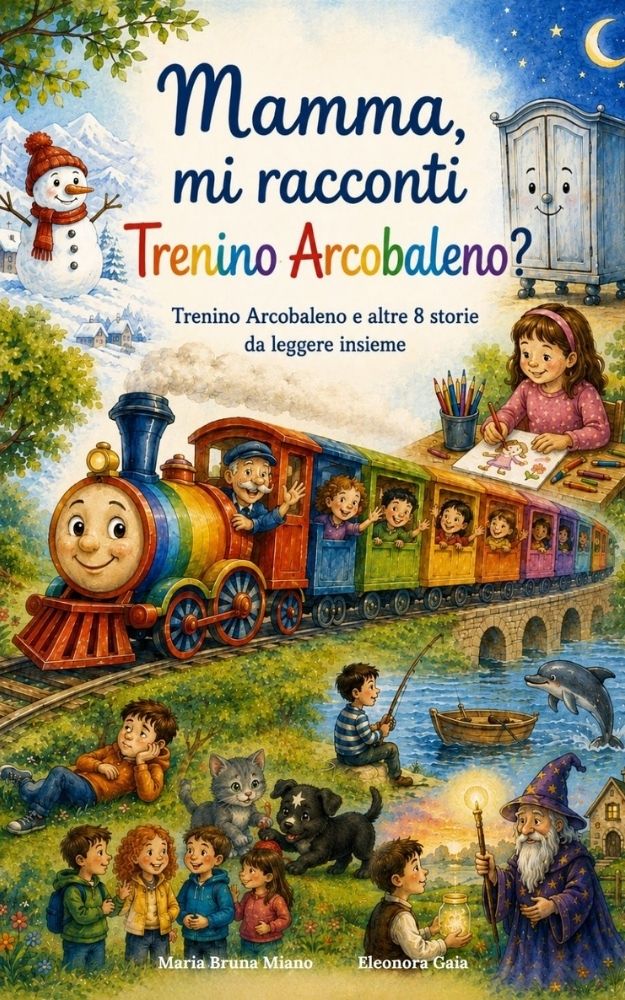 Copertina del libro Mamma, mi racconti Trenino Arcobaleno?